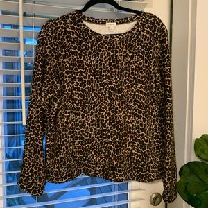 J Crew cheetah print sweatshirt